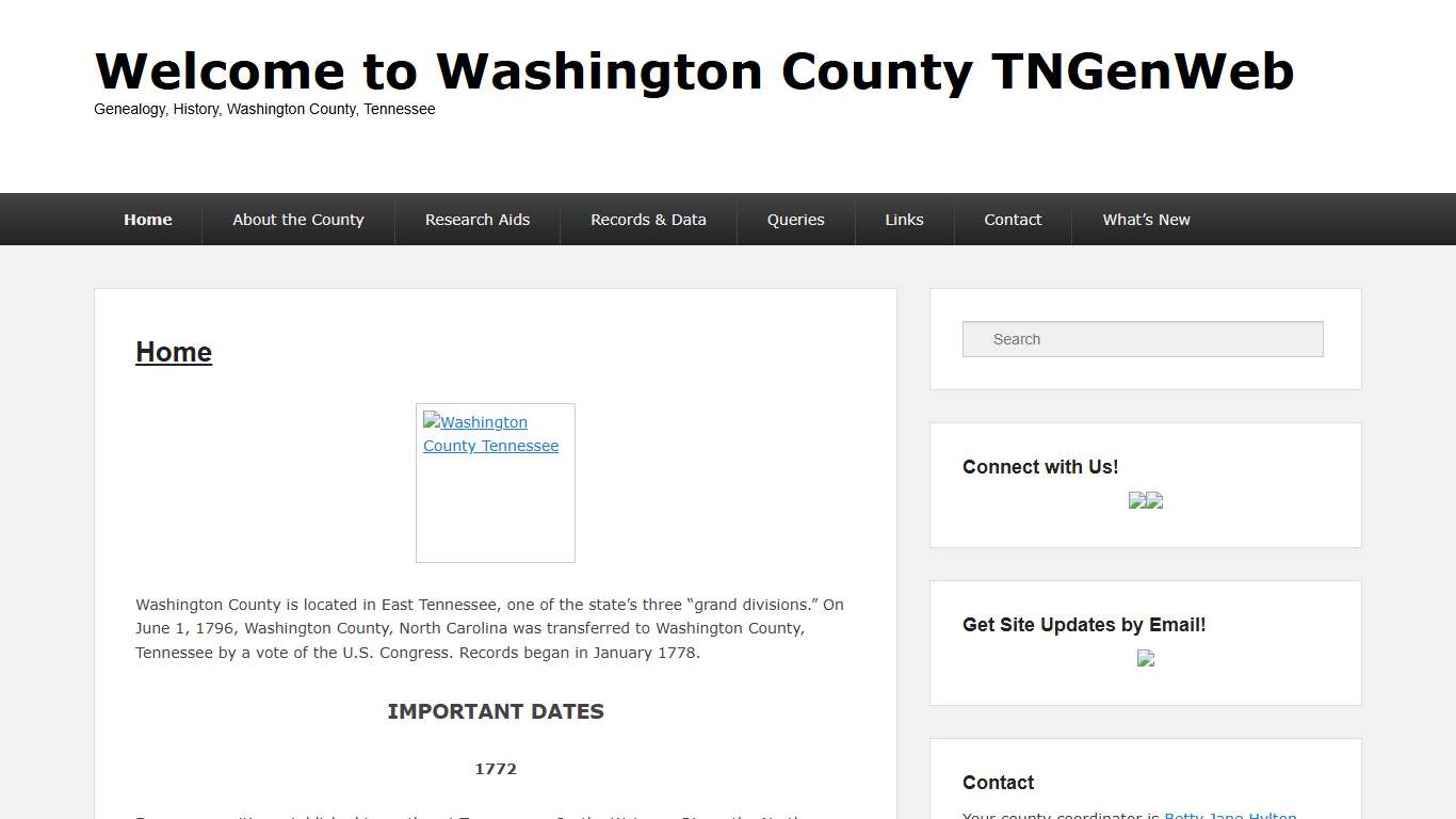 Welcome to Washington County TNGenWeb – Genealogy, History, Washington County, Tennessee