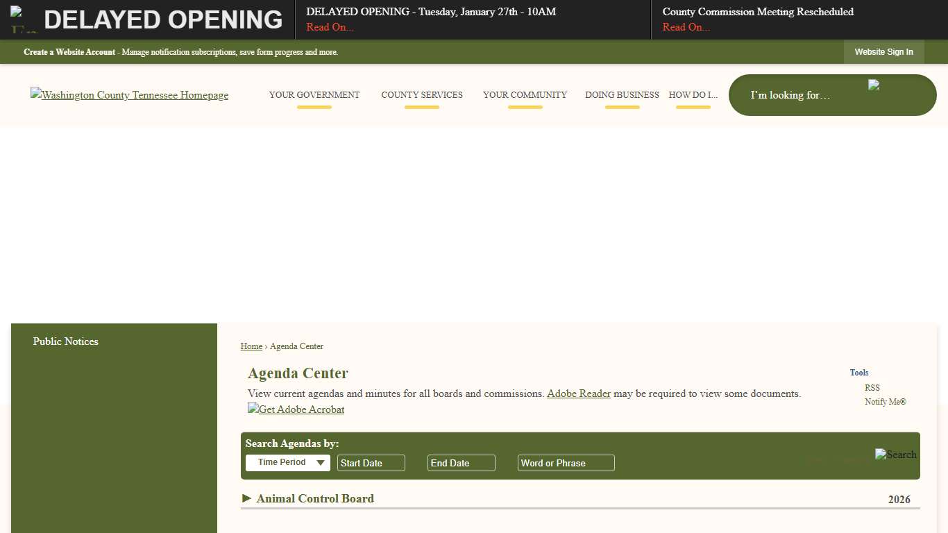 Agenda Center • Washington County, TN • CivicEngage